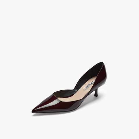 73hours女鞋反复迷恋2025春季新品细跟尖头纯色浅口单鞋