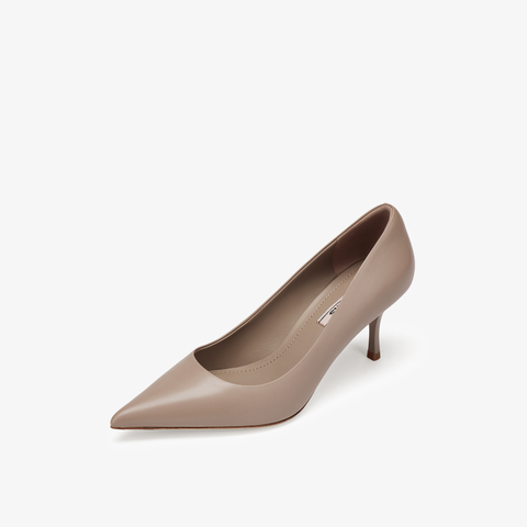 73hours女鞋优雅主张2025春季新品尖头高跟纯色浅口单鞋