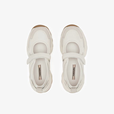 73hours女鞋椰椰奶冻2025春季新品厚底拼接纯色圆头老爹鞋