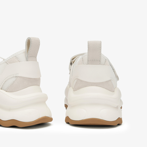 73hours女鞋椰椰奶冻2025春季新品厚底拼接纯色圆头老爹鞋