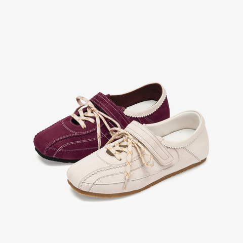 73hours女鞋奇妙治愈2025秋季新品系带圆头平底德训鞋