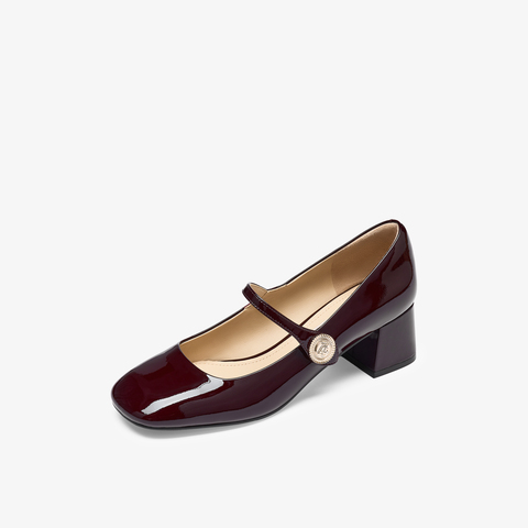 73hours女鞋午后甜茶2025秋季新款时尚粗跟单鞋气质法式玛丽珍鞋