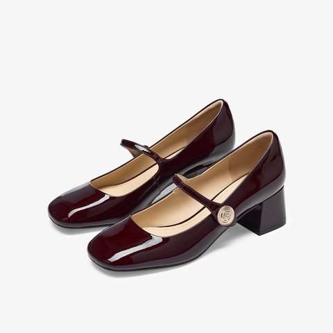 73hours女鞋午后甜茶2025秋季新款时尚粗跟单鞋气质法式玛丽珍鞋