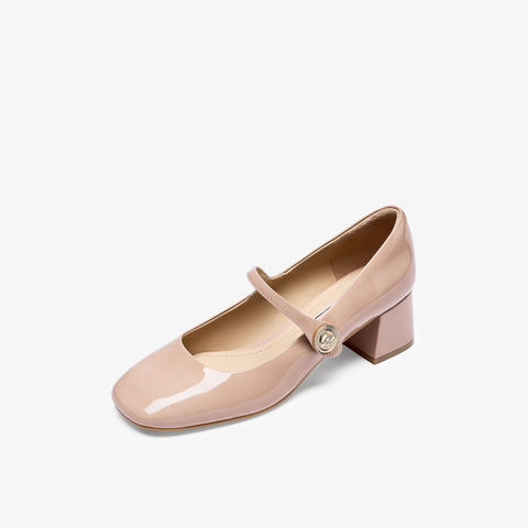 73hours女鞋午后甜茶2025秋季新款时尚粗跟单鞋气质法式玛丽珍鞋