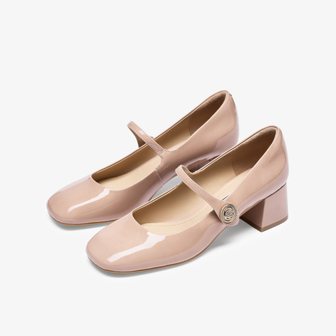 73hours女鞋午后甜茶2025秋季新款时尚粗跟单鞋气质法式玛丽珍鞋