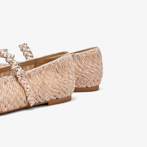 73hours女鞋转角巴黎2025秋季新品编织镂空鞋面平底纯色玛丽珍鞋