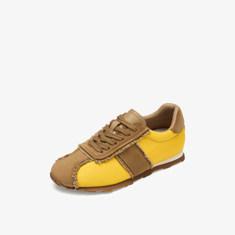 73hours女鞋自由时刻2025秋季新品平底系带拼色德训鞋