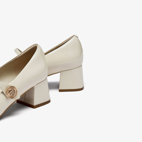 73hours女鞋午后甜茶2025秋季新款时尚粗跟单鞋气质法式玛丽珍鞋