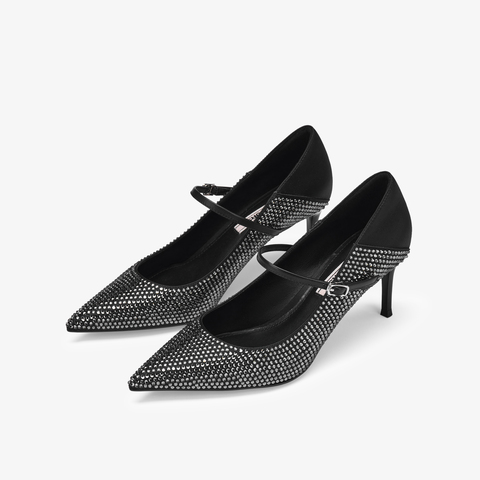 73hours女鞋镜头跟随高跟2025秋季新品尖头细跟纯色高跟单鞋