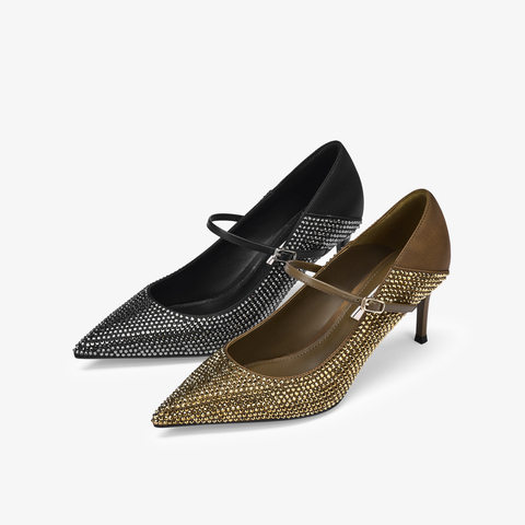 73hours女鞋镜头跟随高跟2025秋季新品尖头细跟纯色高跟单鞋