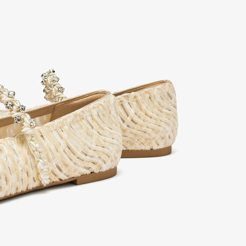 73hours女鞋转角巴黎2025秋季新品编织镂空鞋面平底纯色玛丽珍鞋