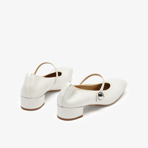 73hours女鞋可露丽2025秋季新品方跟纯色方头玛丽珍鞋