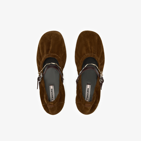 73hours女鞋Opera2025秋季新品平底纯色圆头芭蕾鞋