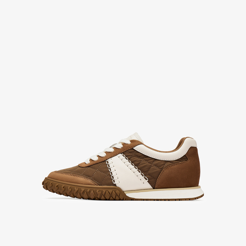 73hours女鞋奶油华夫2025秋季新品平底圆头拼色德训鞋