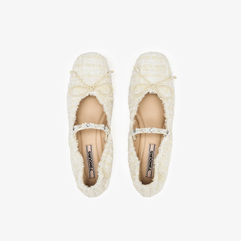 73hours女鞋柔软阳光2025秋季新品平底圆头纯色浅口单鞋