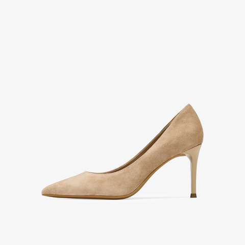 73hours女鞋舒展氛围2025秋季新品尖头细跟纯色高跟单鞋