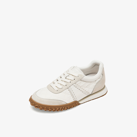 73hours女鞋奶油华夫2025秋季新品平底圆头拼色德训鞋