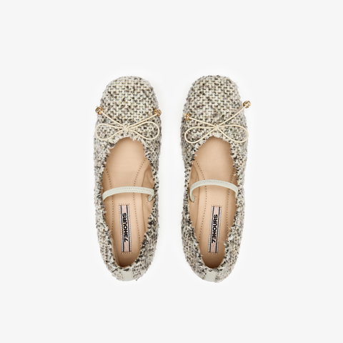 73hours女鞋柔软阳光2025秋季新品平底圆头纯色浅口单鞋