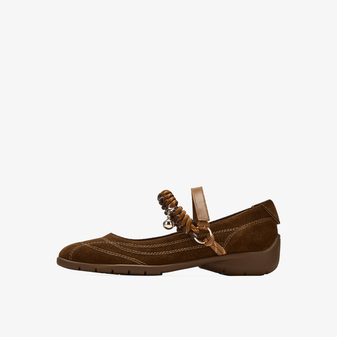 73hours女鞋蒙布朗2025秋季新品平底纯色圆头玛丽珍鞋