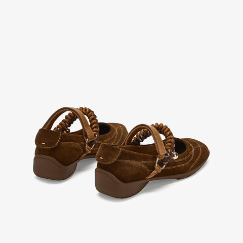 73hours女鞋蒙布朗2025秋季新品平底纯色圆头玛丽珍鞋