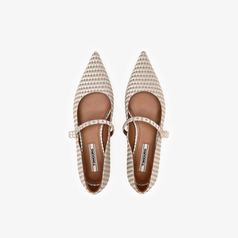 73hours女鞋Croissant2025秋季新品纯色尖头平底玛丽珍鞋