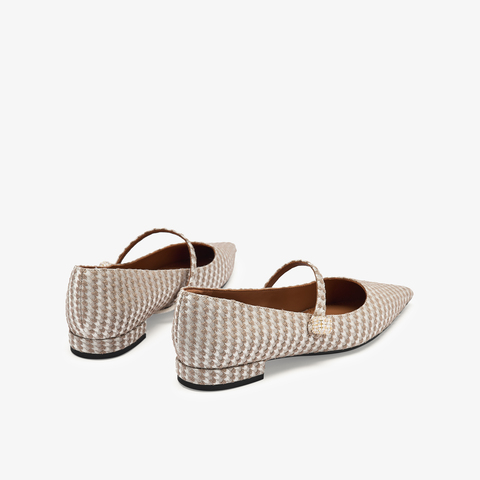 73hours女鞋Croissant2025秋季新品纯色尖头平底玛丽珍鞋