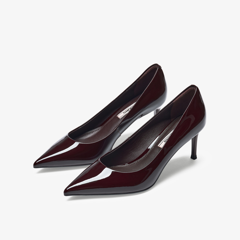 73hours女鞋都会节奏2025秋季新品细跟尖头纯色高跟单鞋