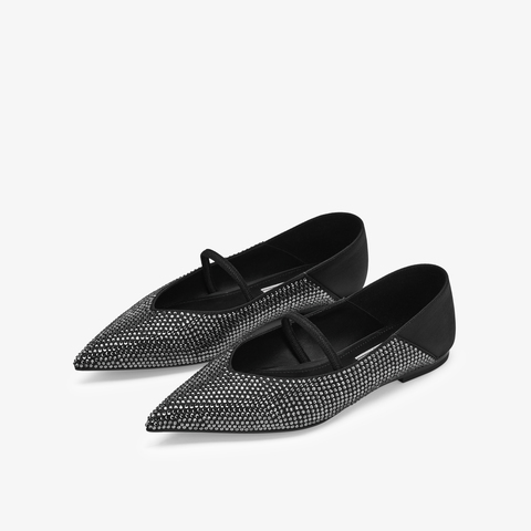 73hours女鞋镜头跟随2025秋季新品纯色尖头平底单鞋