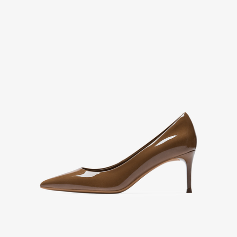 73hours女鞋都会节奏2025秋季新品细跟尖头纯色高跟单鞋