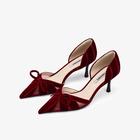 73hours女鞋浪漫独白高跟2025秋季新品细跟尖头纯色高跟单鞋