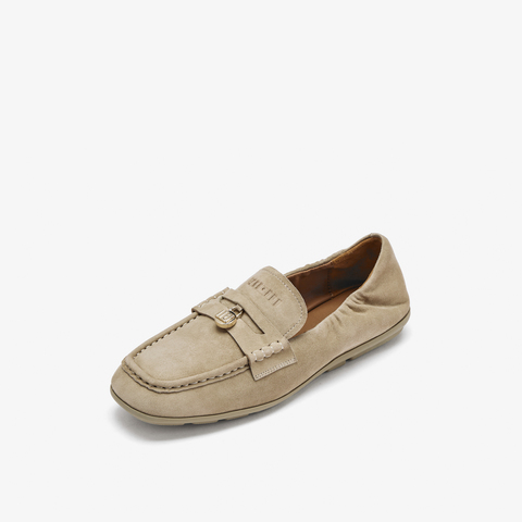 73hours女鞋Pancake2025秋季新品圆头平底纯色乐福豆豆鞋