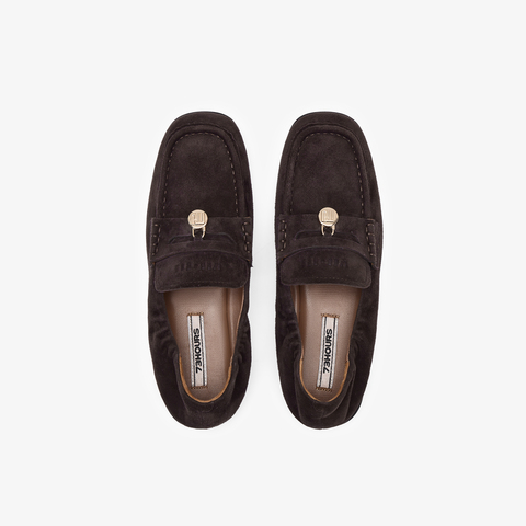 73hours女鞋Pancake2025秋季新品圆头平底纯色乐福豆豆鞋