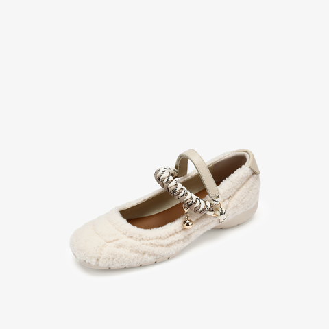 73hours女鞋蒙布朗2025秋季新品平底纯色圆头玛丽珍鞋