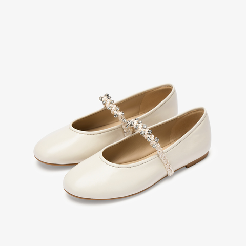 73hours女鞋转角巴黎2025秋季新品编织镂空鞋面平底纯色玛丽珍鞋