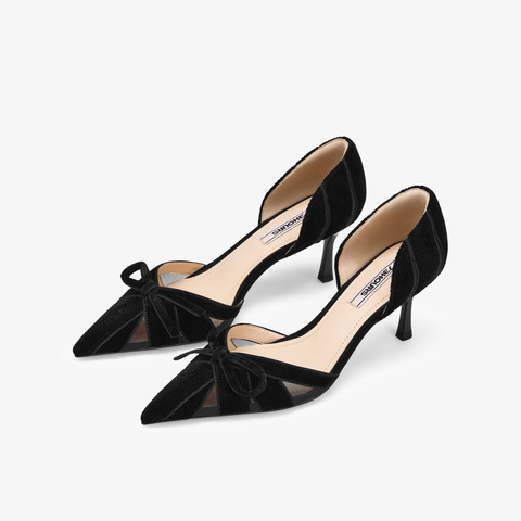 73hours女鞋浪漫独白高跟2025秋季新品细跟尖头纯色高跟单鞋