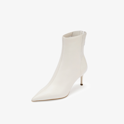 73hours女鞋OOTW2025冬季新品尖头细跟纯色时装靴