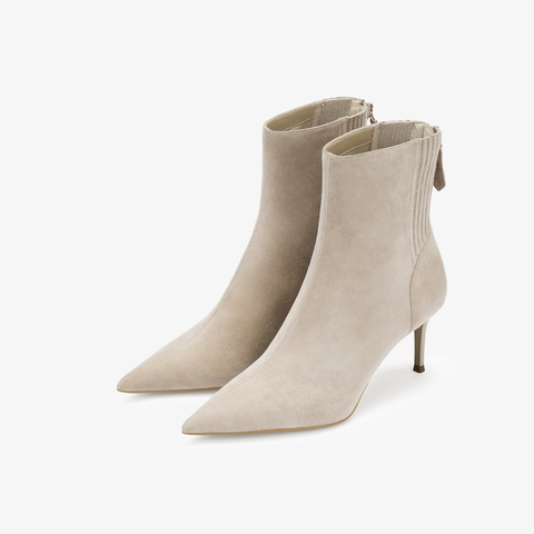 73hours女鞋OOTW2025冬季新品尖头细跟纯色时装靴