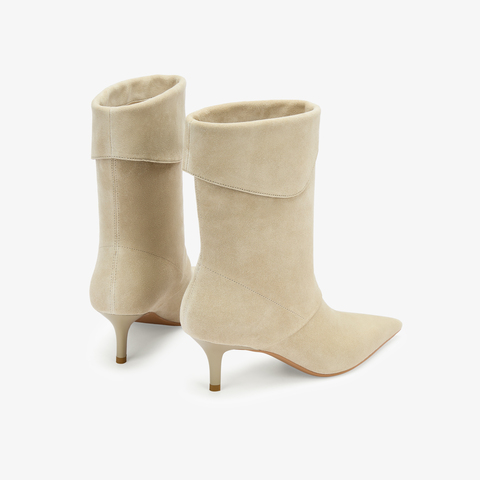 73hours女鞋露台微风2025冬季新品串色尖头细跟时装靴