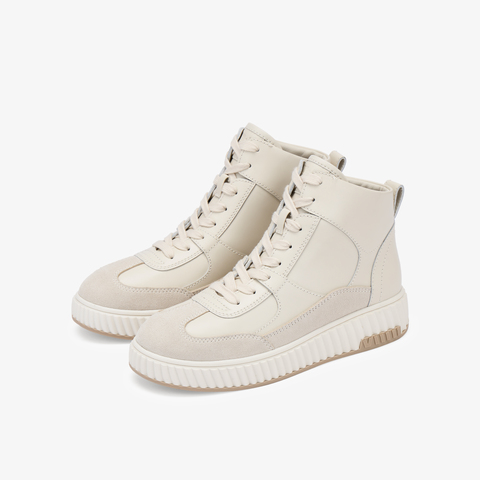 73hours女鞋融化奶油2025冬季新品夹带圆头厚底马丁靴