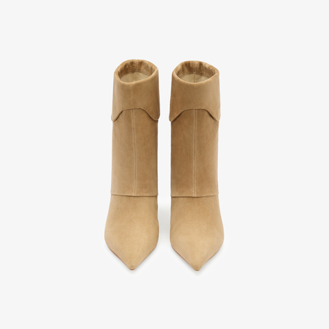 73hours女鞋露台微风2025冬季新品串色尖头细跟时装靴