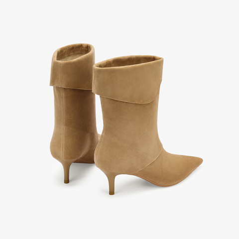 73hours女鞋露台微风2025冬季新品串色尖头细跟时装靴