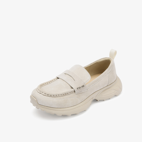 73hours女鞋秋日频道2025秋季新品纯色厚底圆头乐福鞋