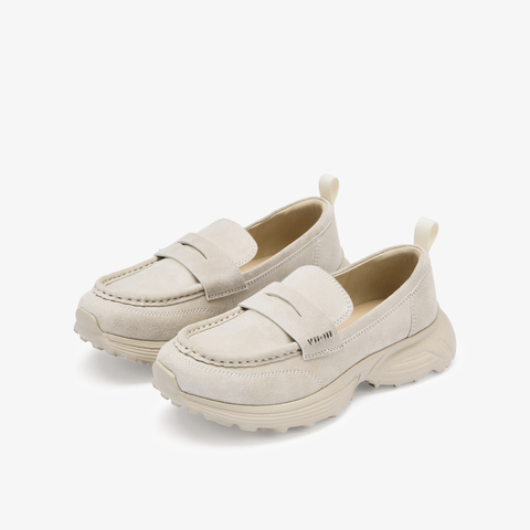 73hours女鞋秋日频道2025秋季新品纯色厚底圆头乐福鞋