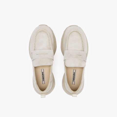 73hours女鞋秋日频道2025秋季新品纯色厚底圆头乐福鞋