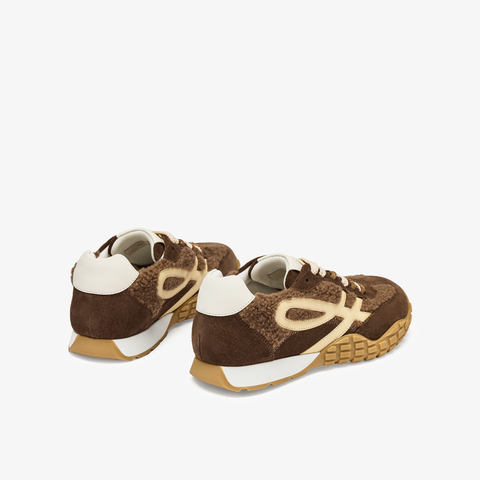 73hours女鞋杏仁烤奶2025秋季新品平底系带拼色德训鞋