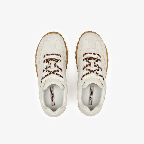 73hours女鞋杏仁烤奶2025秋季新品平底系带拼色德训鞋