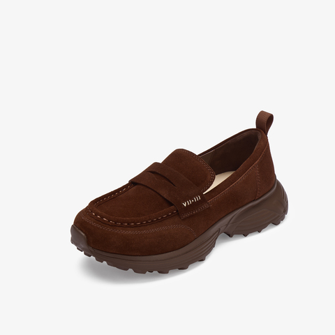 73hours女鞋秋日频道2025秋季新品纯色厚底圆头乐福鞋