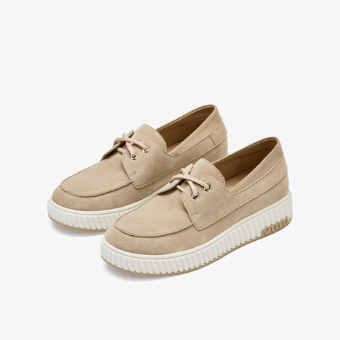 73hours女鞋大地色彩2025秋季新品平底系带纯色