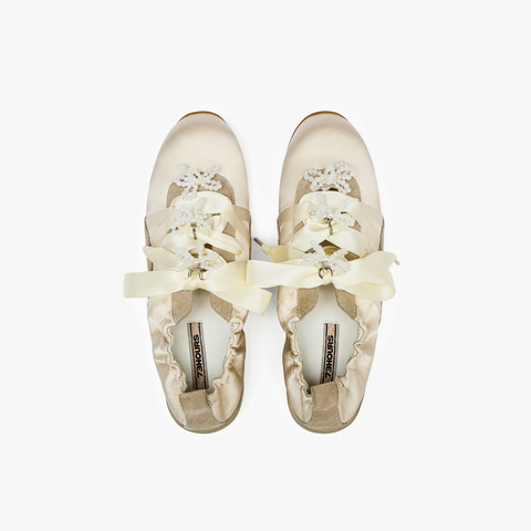 73hours女鞋小酒窝2025秋季新品圆头纯色系带德训鞋