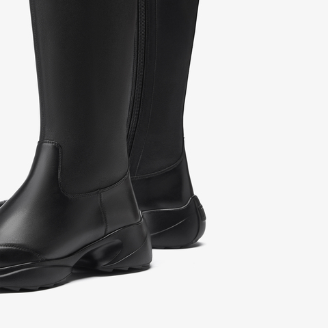 73hours女鞋跃过云层2025冬季新品长筒圆头纯色厚底弹力靴